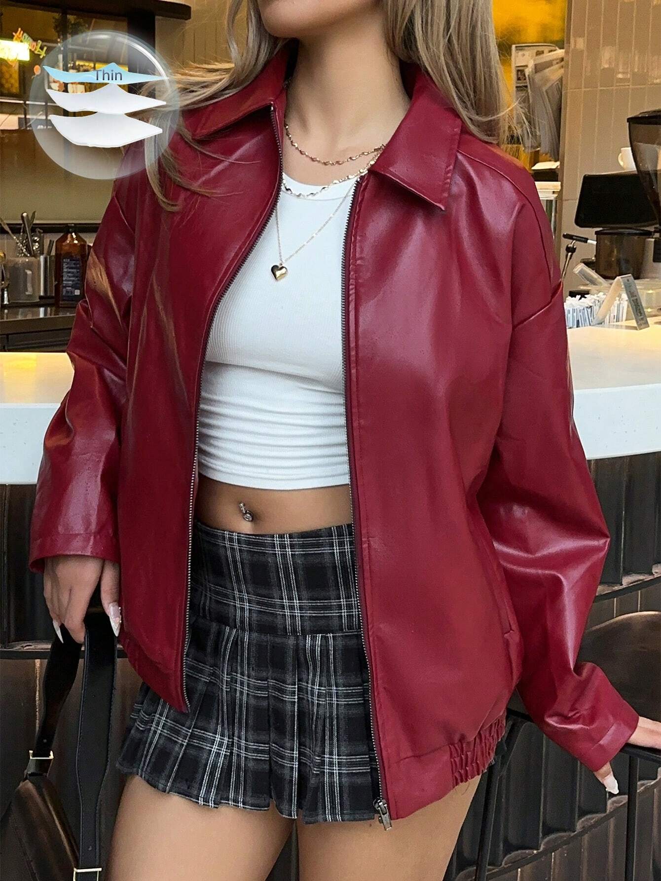 Laylie | Red Leather Jacket