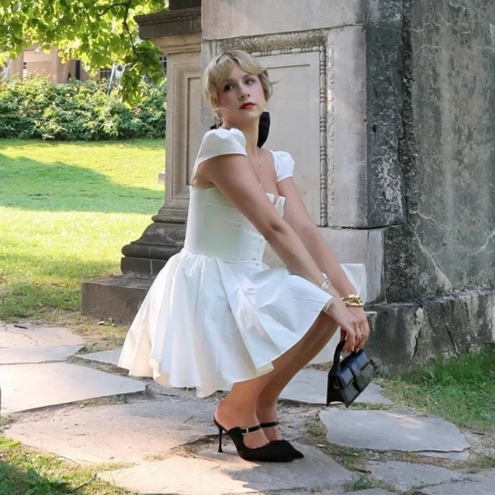 Blanca | Flirty Cape Sleeve Mini