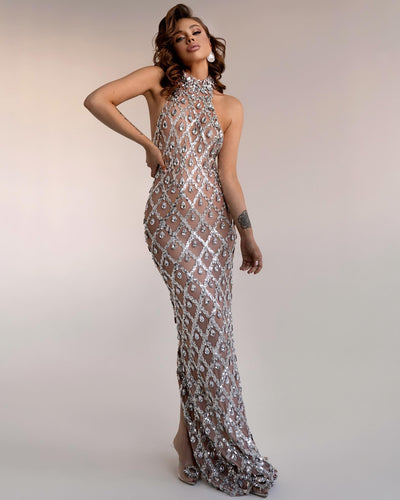 Kyra | Crystal Veil Maxi Dress