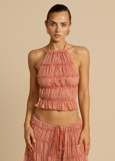 Juliette | Halter Peach Set