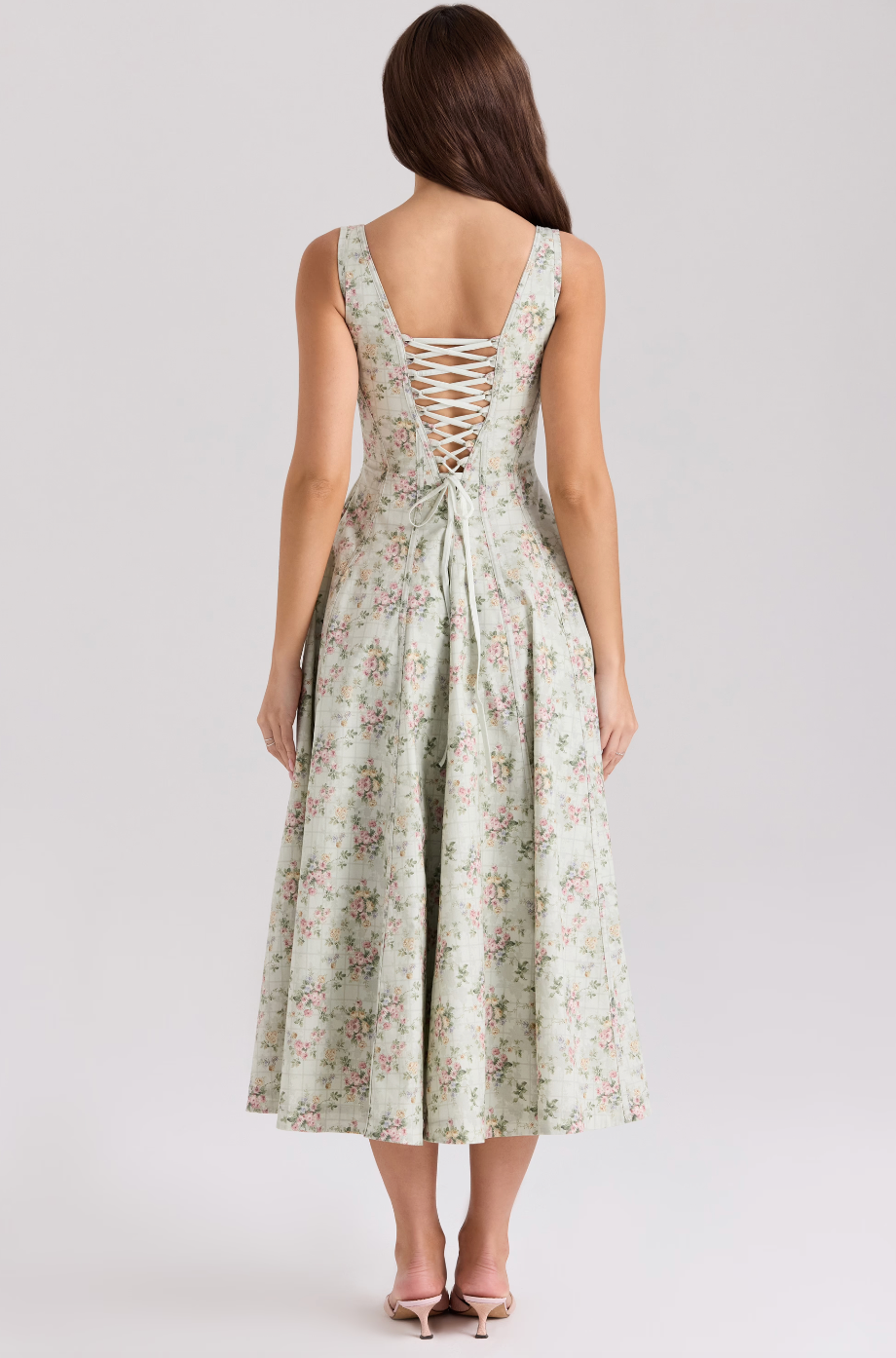 Andrea | Sage Floral Midi Dress