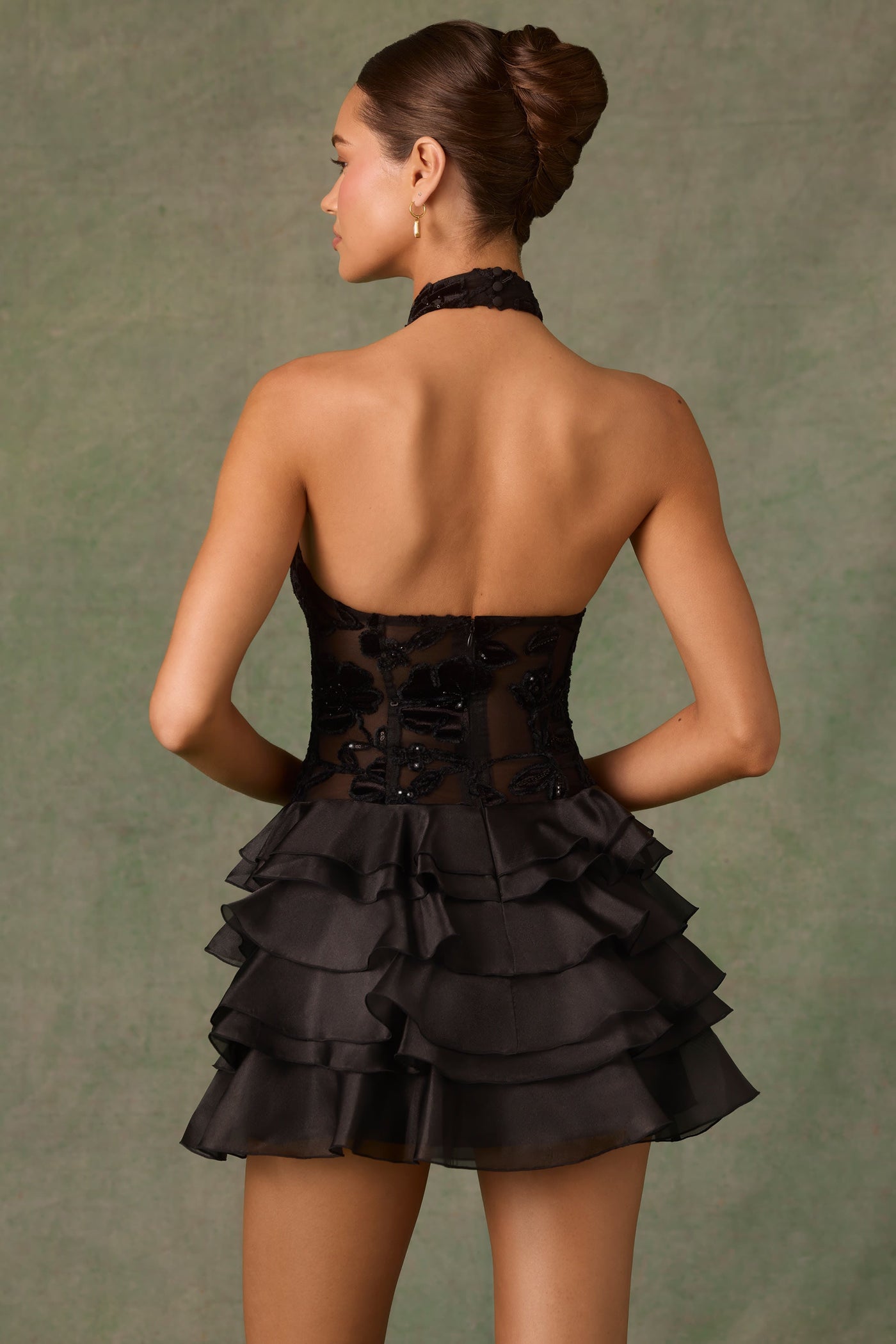 Kaia | Chic Ruffled Black Mini