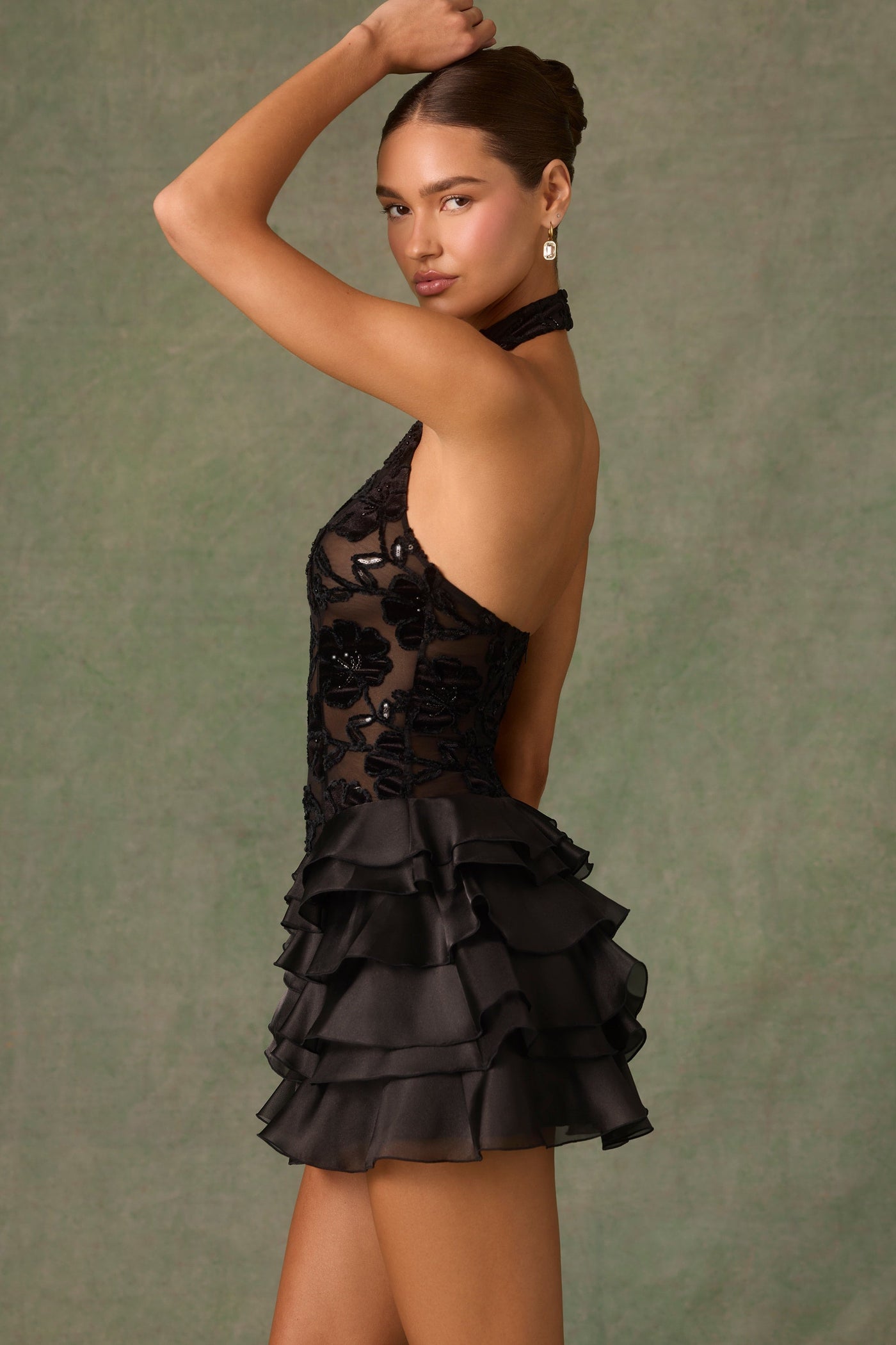 Kaia | Chic Ruffled Black Mini